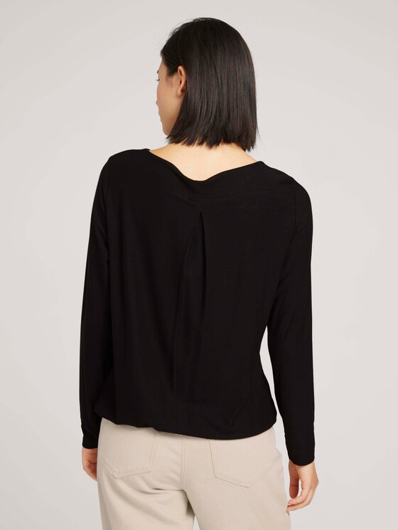 Langarmshirt mit elastischem Bund - Frauen - deep black Langarmshirt mit elastischem Bund - Frauen - deep black - 2 - TOM TAILOR