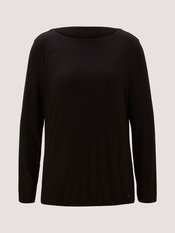 Langarmshirt mit elastischem Bund - Frauen - deep black Langarmshirt mit elastischem Bund - Frauen - deep black - 7 - TOM TAILOR