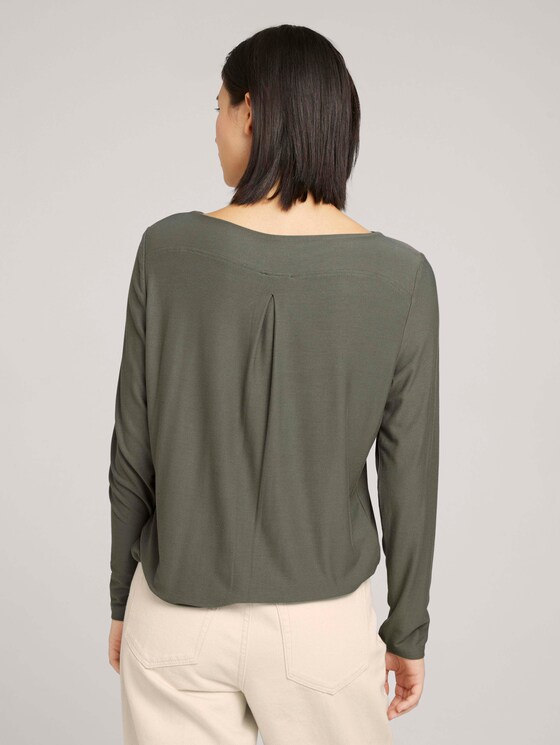 Langarmshirt mit elastischem Bund - Frauen - dusty mid olive Langarmshirt mit elastischem Bund - Frauen - dusty mid olive - 2 - TOM TAILOR
