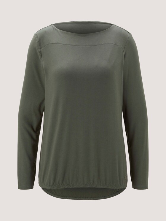 Langarmshirt mit elastischem Bund - Frauen - dusty mid olive Langarmshirt mit elastischem Bund - Frauen - dusty mid olive - 7 - TOM TAILOR