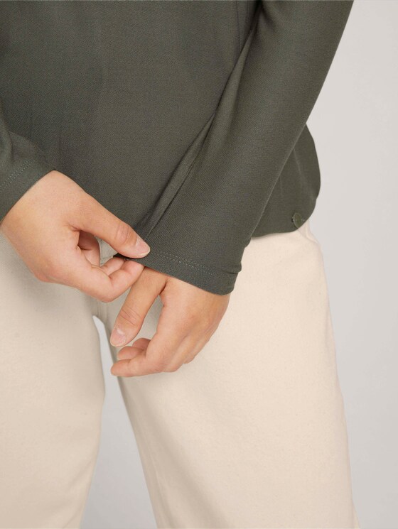 Langarmshirt mit elastischem Bund - Frauen - dusty mid olive Langarmshirt mit elastischem Bund - Frauen - dusty mid olive - 9 - TOM TAILOR