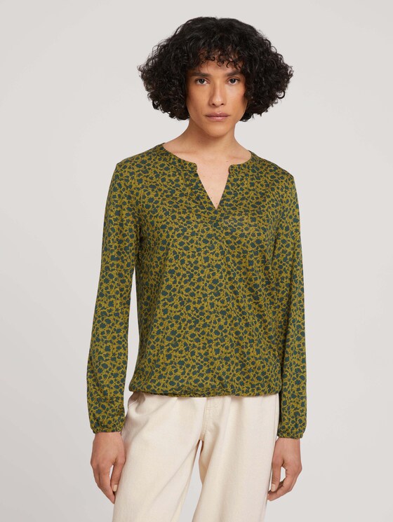 Gemustertes Blusenshirt mit TENCEL™ Modal - Frauen - green shades floral design Gemustertes Blusenshirt mit TENCEL™ Modal - Frauen - green shades floral design - 1 - TOM TAILOR