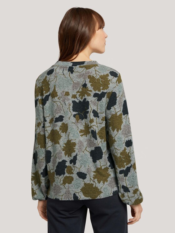 Patterned shirt with balloon sleeves - Women - floral design cosy fabric Patterned shirt with balloon sleeves - Women - floral design cosy fabric - 2 - TOM TAILOR