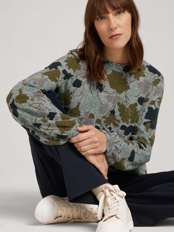 Patterned shirt with balloon sleeves - Women - floral design cosy fabric Patterned shirt with balloon sleeves - Women - floral design cosy fabric - 5 - TOM TAILOR