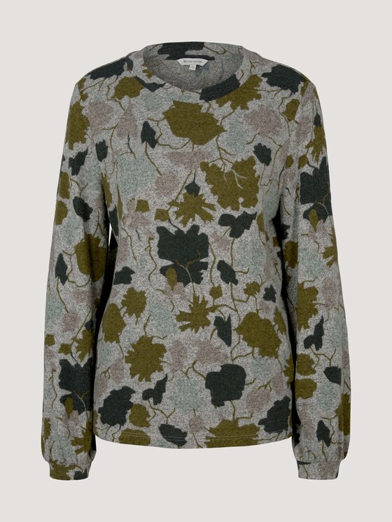 Patterned shirt with balloon sleeves - Women - floral design cosy fabric Patterned shirt with balloon sleeves - Women - floral design cosy fabric - 7 - TOM TAILOR