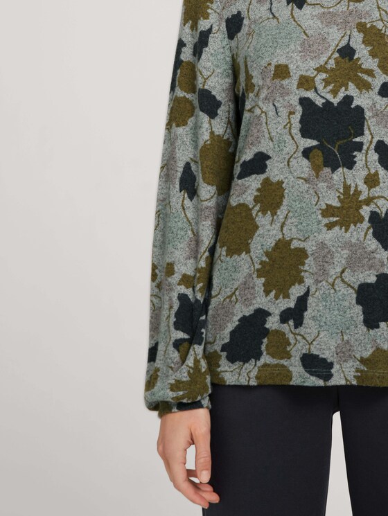 Patterned shirt with balloon sleeves - Women - floral design cosy fabric Patterned shirt with balloon sleeves - Women - floral design cosy fabric - 9 - TOM TAILOR