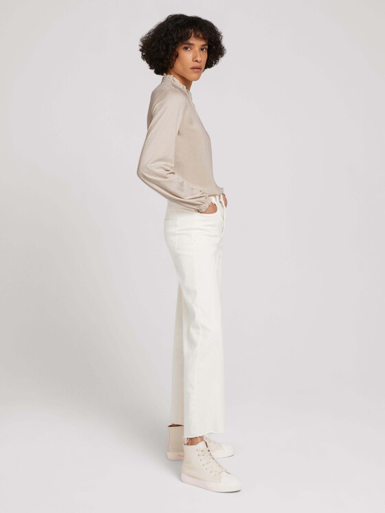 Langarmshirt mit Rüschendetails - Frauen - cold beige Langarmshirt mit Rüschendetails - Frauen - cold beige - 3 - TOM TAILOR