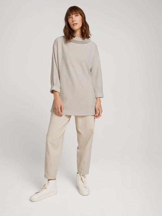 Sweatshirt mit Stehkragen - Frauen - cold beige melange Sweatshirt mit Stehkragen - Frauen - cold beige melange - 3 - TOM TAILOR