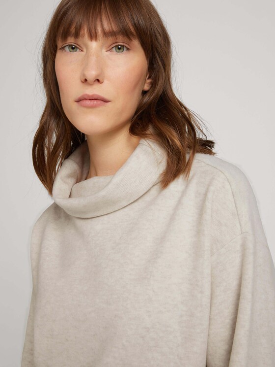 Sweatshirt mit Stehkragen - Frauen - cold beige melange Sweatshirt mit Stehkragen - Frauen - cold beige melange - 9 - TOM TAILOR