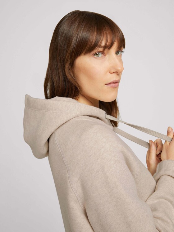 Melierte Sweatjacke mit Kapuze - Frauen - cold beige melange Melierte Sweatjacke mit Kapuze - Frauen - cold beige melange - 9 - TOM TAILOR