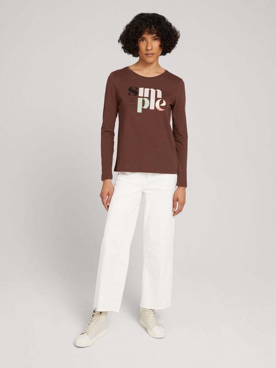 Langarmshirt mit Print - Frauen - earth brown Langarmshirt mit Print - Frauen - earth brown - 3 - TOM TAILOR