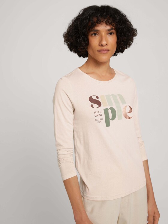 Langarmshirt mit Print - Frauen - cold beige Langarmshirt mit Print - Frauen - cold beige - 5 - TOM TAILOR