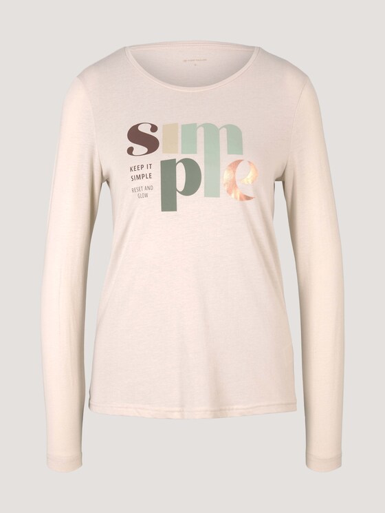 Langarmshirt mit Print - Frauen - cold beige Langarmshirt mit Print - Frauen - cold beige - 7 - TOM TAILOR