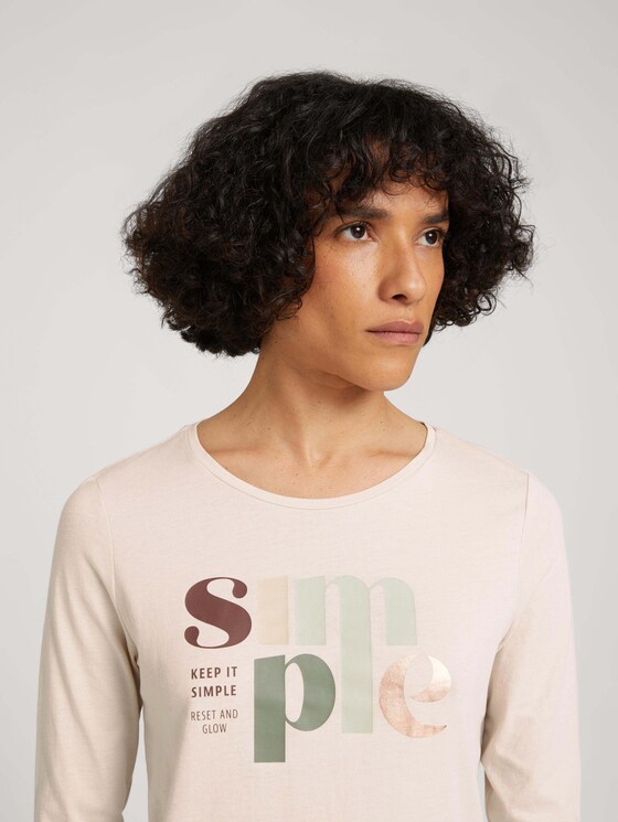 Langarmshirt mit Print - Frauen - cold beige Langarmshirt mit Print - Frauen - cold beige - 9 - TOM TAILOR
