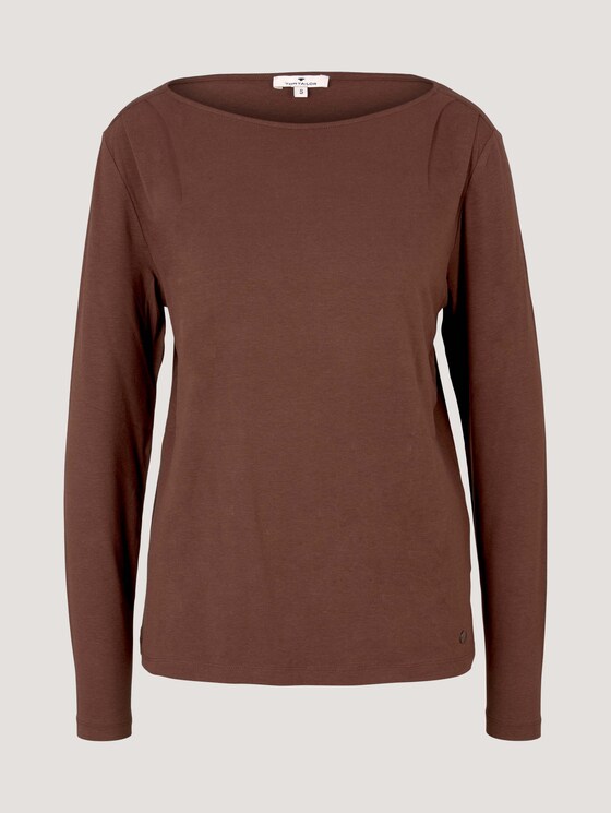 Langarmshirt mit Faltenlegung - Frauen - earth brown Langarmshirt mit Faltenlegung - Frauen - earth brown - 7 - TOM TAILOR