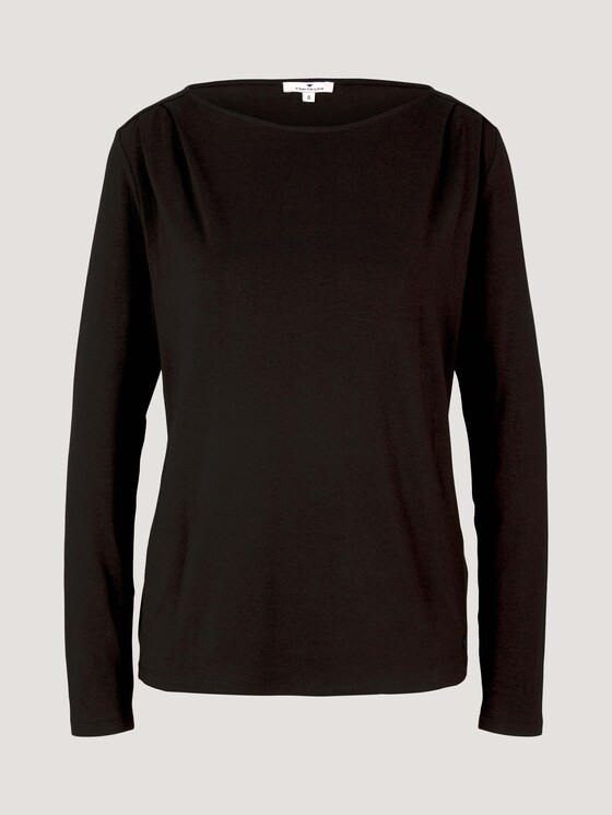 Langarmshirt mit Faltenlegung - Frauen - deep black Langarmshirt mit Faltenlegung - Frauen - deep black - 7 - TOM TAILOR