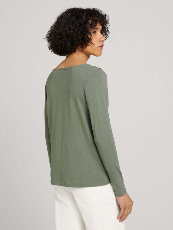 Langarmshirt mit Faltenlegung - Frauen - dusty mid olive Langarmshirt mit Faltenlegung - Frauen - dusty mid olive - 2 - TOM TAILOR
