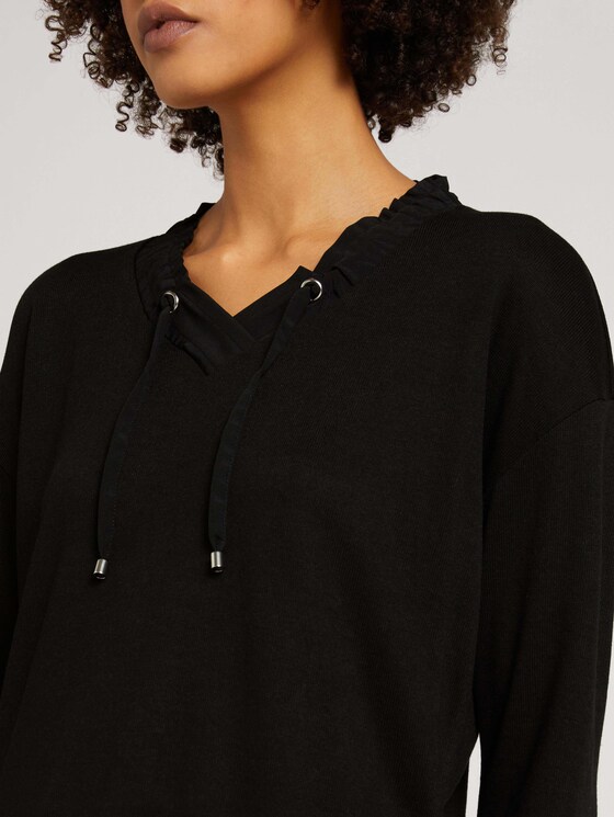 Loose Fit Shirt mit Tunnelzug - Frauen - deep black Loose Fit Shirt mit Tunnelzug - Frauen - deep black - 9 - TOM TAILOR