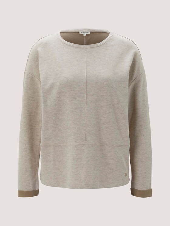 Loose-fit jersey shirt - Women - cold beige melange Loose-fit jersey shirt - Women - cold beige melange - 7 - TOM TAILOR