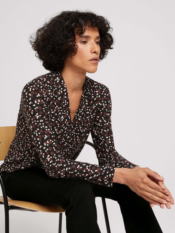 Blusenshirt mit Muster - Frauen - black small dot design - 5 - TOM TAILOR