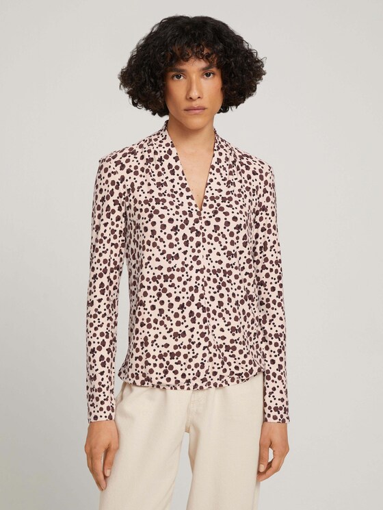 Blusenshirt mit Muster - Frauen - beige small dot design Blusenshirt mit Muster - Frauen - beige small dot design - 1 - TOM TAILOR
