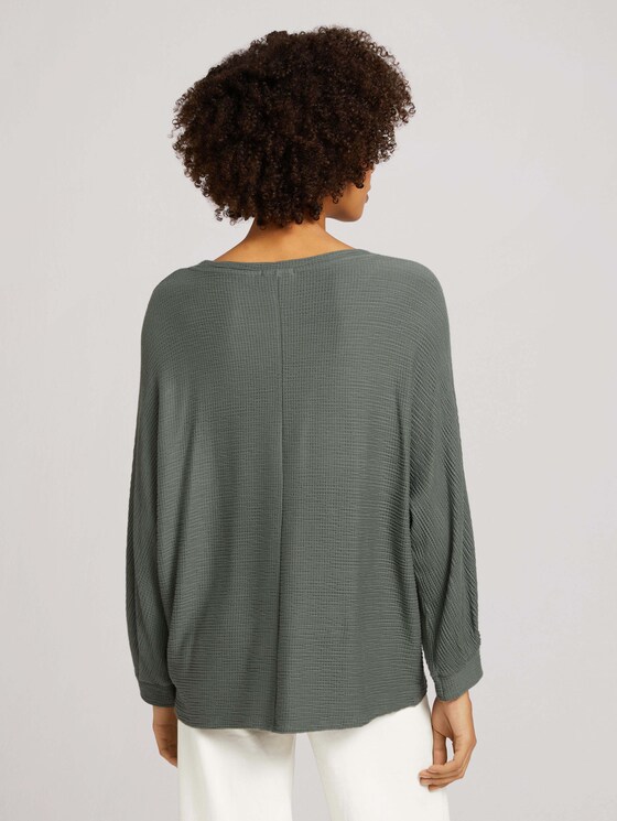 Strukturiertes Shirt mit LENZING™ ECOVERO™ - Frauen - dusty mid olive Strukturiertes Shirt mit LENZING™ ECOVERO™ - Frauen - dusty mid olive - 2 - TOM TAILOR