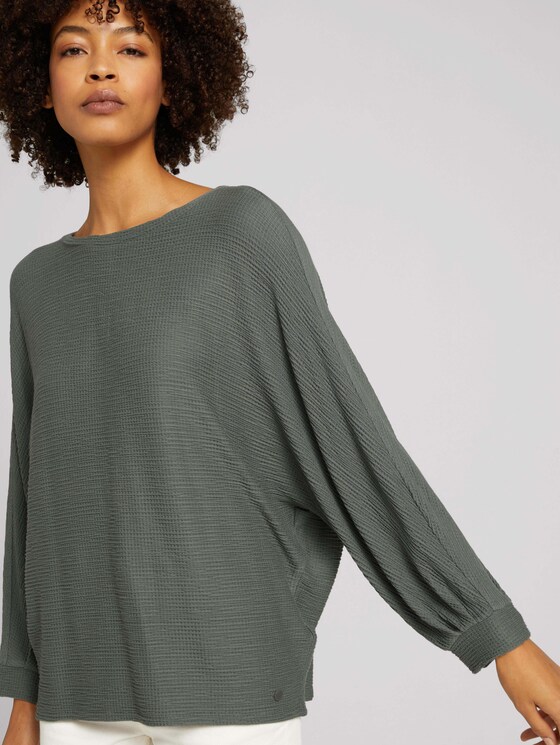 Strukturiertes Shirt mit LENZING™ ECOVERO™ - Frauen - dusty mid olive Strukturiertes Shirt mit LENZING™ ECOVERO™ - Frauen - dusty mid olive - 9 - TOM TAILOR