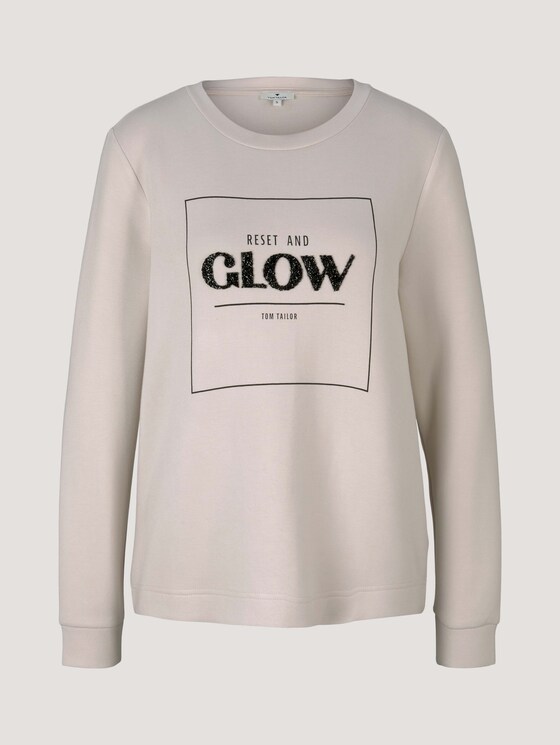 Sweatshirt mit Glitzerprint - Frauen - cold beige Sweatshirt mit Glitzerprint - Frauen - cold beige - 7 - TOM TAILOR