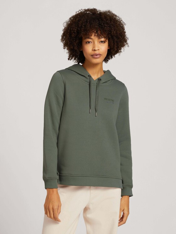 Hoodie mit Print - Frauen - dusty mid olive Hoodie mit Print - Frauen - dusty mid olive - 1 - TOM TAILOR