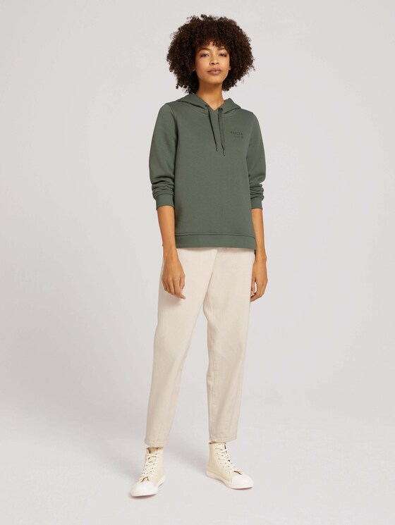 Hoodie mit Print - Frauen - dusty mid olive Hoodie mit Print - Frauen - dusty mid olive - 3 - TOM TAILOR
