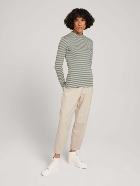 Gestreiftes Rollkragenshirt - Frauen - green stripe Gestreiftes Rollkragenshirt - Frauen - green stripe - 3 - TOM TAILOR