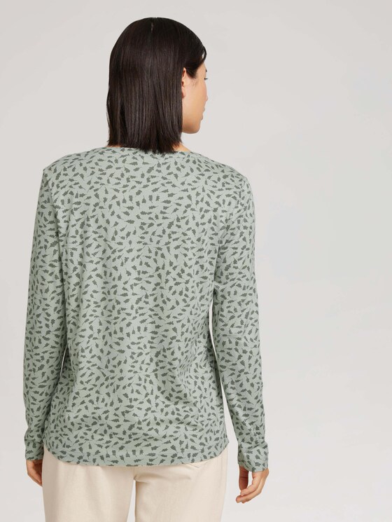 Gemustertes Henleyshirt - Frauen - green leaf design Gemustertes Henleyshirt - Frauen - green leaf design - 2 - TOM TAILOR