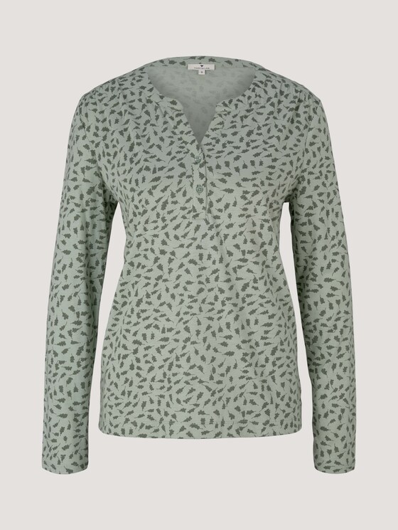 Gemustertes Henleyshirt - Frauen - green leaf design Gemustertes Henleyshirt - Frauen - green leaf design - 7 - TOM TAILOR