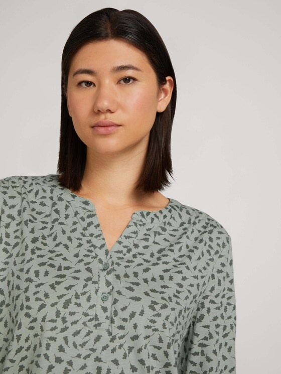 Gemustertes Henleyshirt - Frauen - green leaf design Gemustertes Henleyshirt - Frauen - green leaf design - 9 - TOM TAILOR