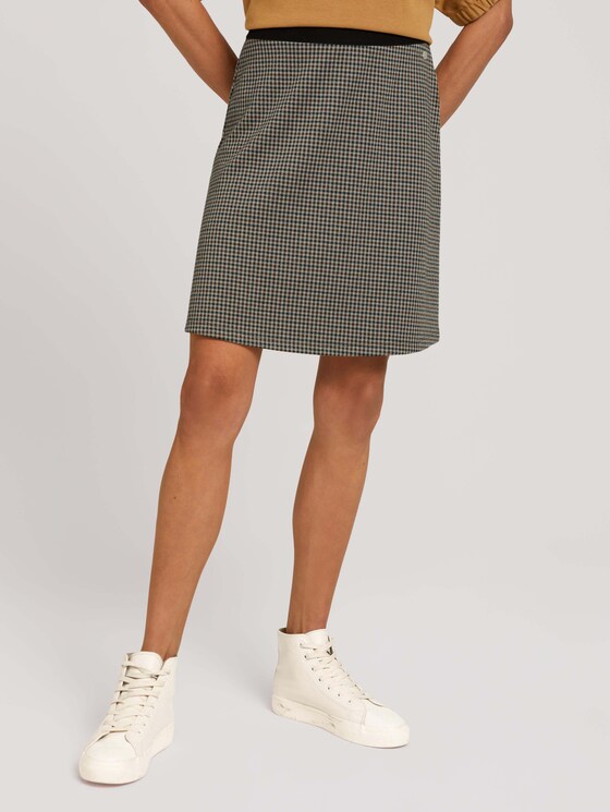Rock mit Karomuster - Frauen - beige green small check Rock mit Karomuster - Frauen - beige green small check - 1 - TOM TAILOR