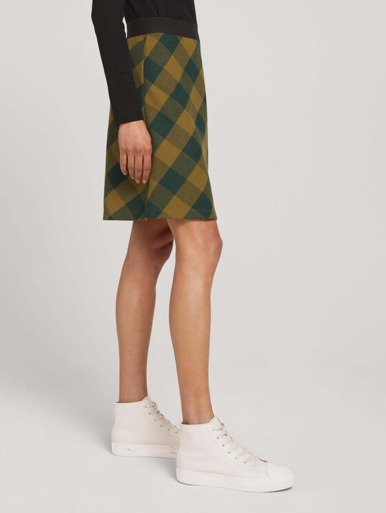 Soft check skirt - Women - green small check ck Soft check skirt - Women - green small check ck - 11 - TOM TAILOR