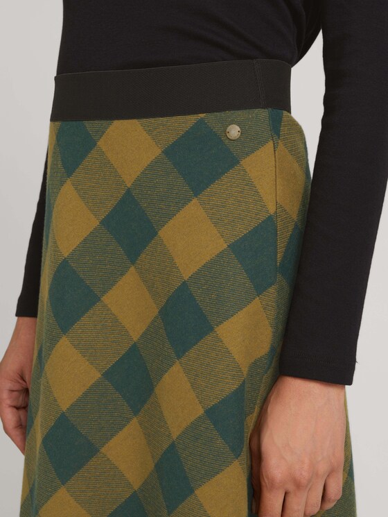 Soft check skirt - Women - green small check ck Soft check skirt - Women - green small check ck - 9 - TOM TAILOR