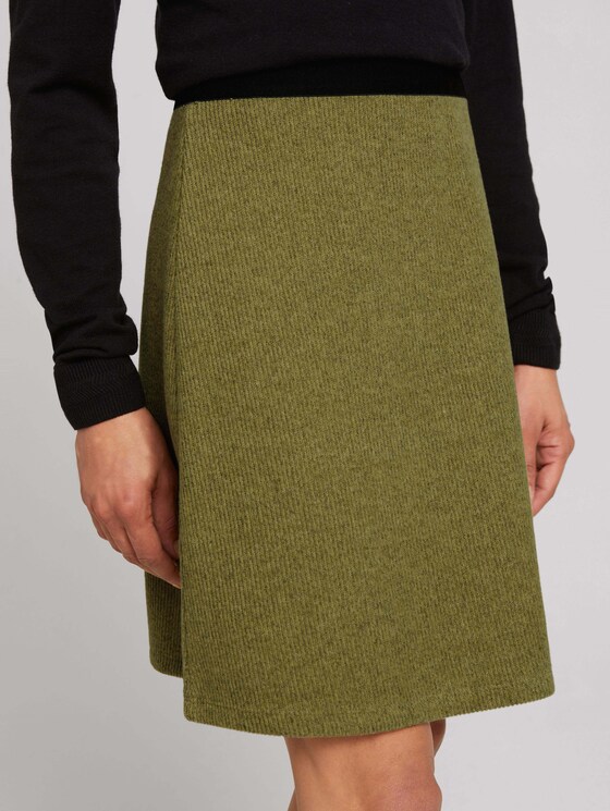 Melange jersey skirt - Women - khaki olive melange Melange jersey skirt - Women - khaki olive melange - 9 - TOM TAILOR