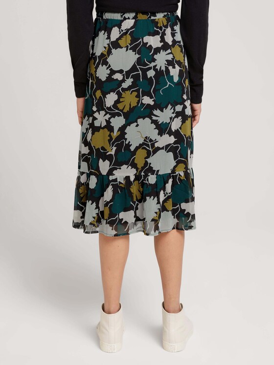 Gemusterter Midirock mit recyceltem Polyester - Frauen - green large floral design Gemusterter Midirock mit recyceltem Polyester - Frauen - green large floral design - 2 - TOM TAILOR