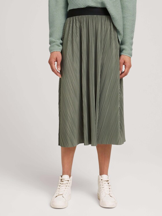 Plissierter Midirock - Frauen - dusty mid olive Plissierter Midirock - Frauen - dusty mid olive - 1 - TOM TAILOR