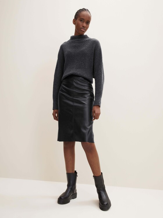 Midirock aus Kunstleder - Frauen - deep black Midirock aus Kunstleder - Frauen - deep black - 3 - TOM TAILOR