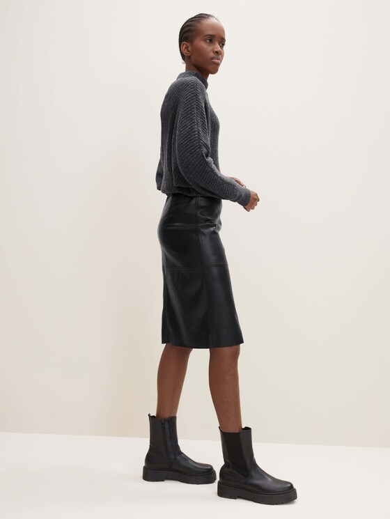 Midirock aus Kunstleder - Frauen - deep black Midirock aus Kunstleder - Frauen - deep black - 5 - TOM TAILOR