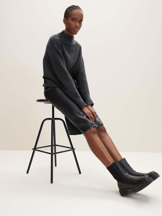 Midirock aus Kunstleder - Frauen - deep black Midirock aus Kunstleder - Frauen - deep black - 9 - TOM TAILOR