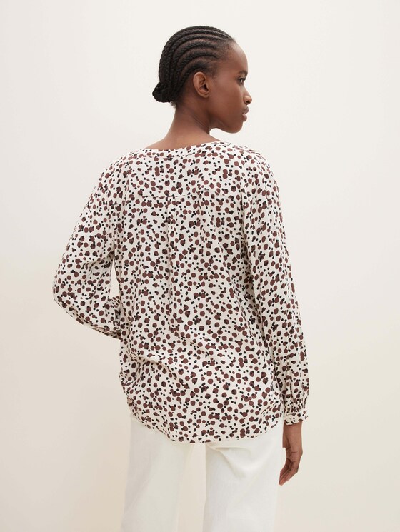 Gemusterte Henleybluse - Frauen - beige small dot design Gemusterte Henleybluse - Frauen - beige small dot design - 2 - TOM TAILOR