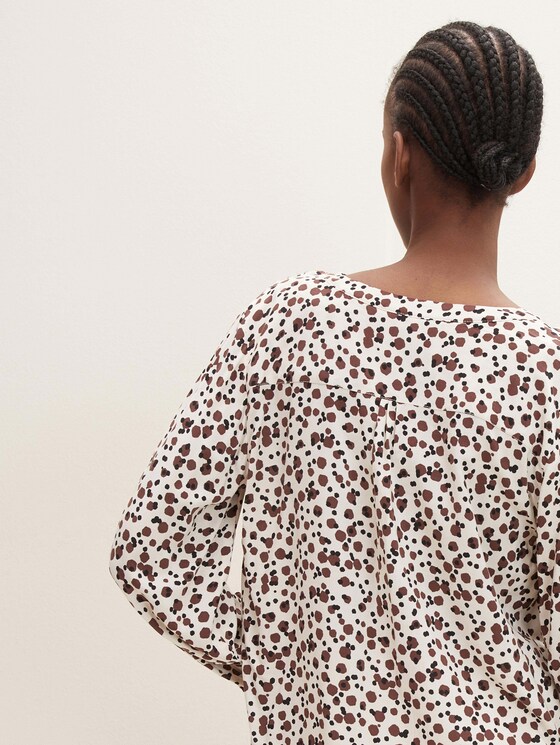 Gemusterte Henleybluse - Frauen - beige small dot design Gemusterte Henleybluse - Frauen - beige small dot design - 9 - TOM TAILOR