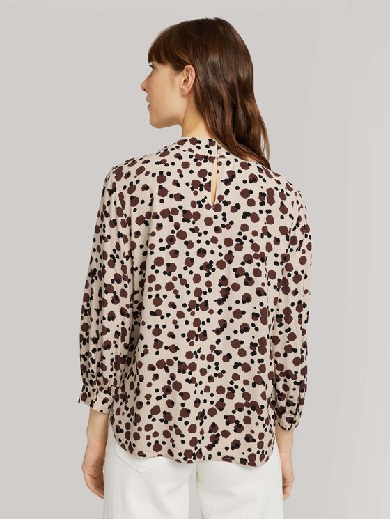 Stehkragen Bluse mit LENZING™ ECOVERO™ - Frauen - beige large dot design Stehkragen Bluse mit LENZING™ ECOVERO™ - Frauen - beige large dot design - 2 - TOM TAILOR
