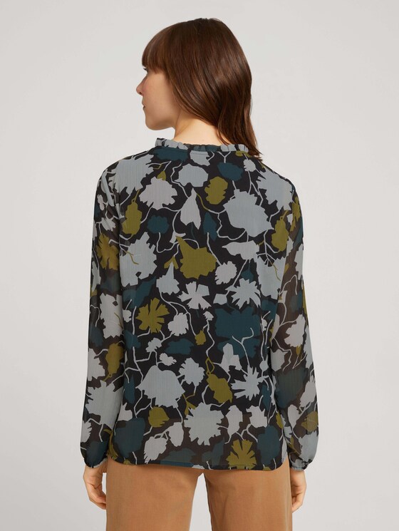 Gemusterte Bluse mit recyceltem Polyester - Frauen - green large floral design Gemusterte Bluse mit recyceltem Polyester - Frauen - green large floral design - 2 - TOM TAILOR