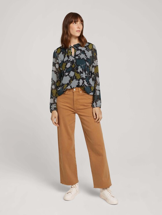 Gemusterte Bluse mit recyceltem Polyester - Frauen - green large floral design Gemusterte Bluse mit recyceltem Polyester - Frauen - green large floral design - 3 - TOM TAILOR