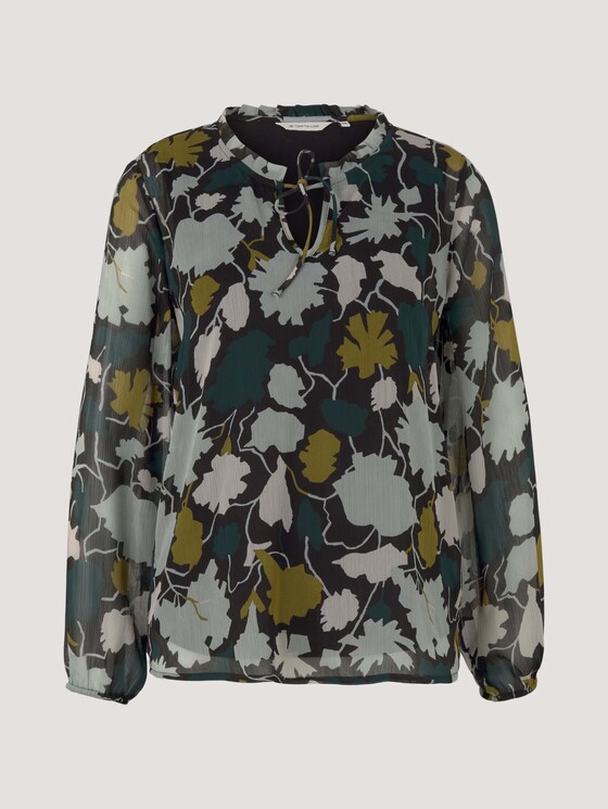 Gemusterte Bluse mit recyceltem Polyester - Frauen - green large floral design Gemusterte Bluse mit recyceltem Polyester - Frauen - green large floral design - 7 - TOM TAILOR