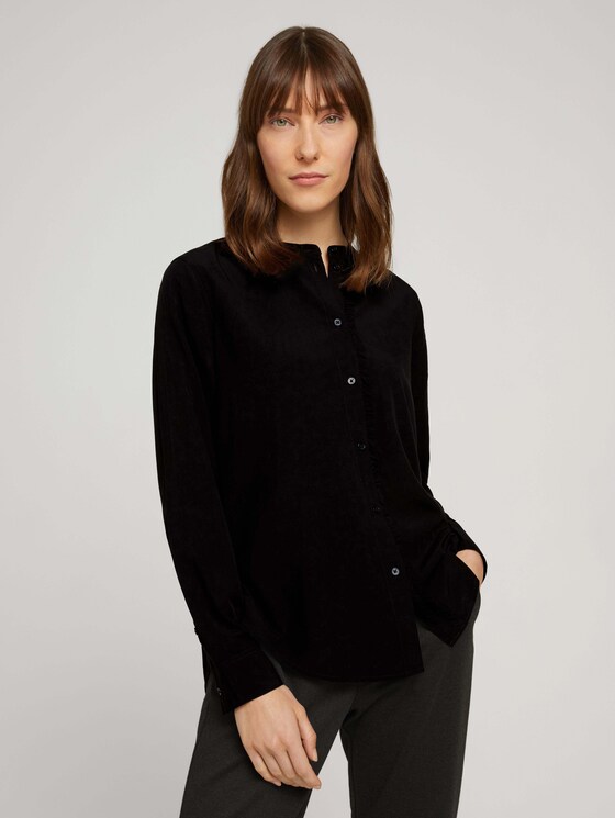 Rüschen Bluse mit Lyocell - Frauen - deep black Rüschen Bluse mit Lyocell - Frauen - deep black - 1 - TOM TAILOR